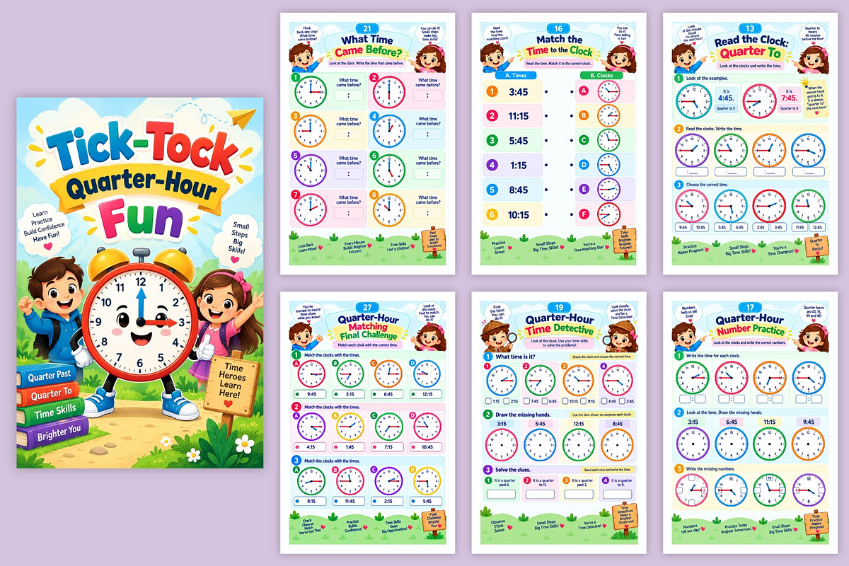 Tick-Tock Quarter-Hour Fun, a Stationery Template by Designmela01 (Photo 5 of 6)