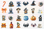 Watercolor Halloween Clipart, an Illustration by CreationArt (Thumbnail 2 of 5)