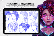 240 Curly Hair Procreate Stamps, a Brush Add-On by Selentaori Studio (Thumbnail 9 of 12)