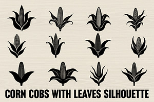 Vintage Corn Cob Silhouette Design, an Illustration by hafijul