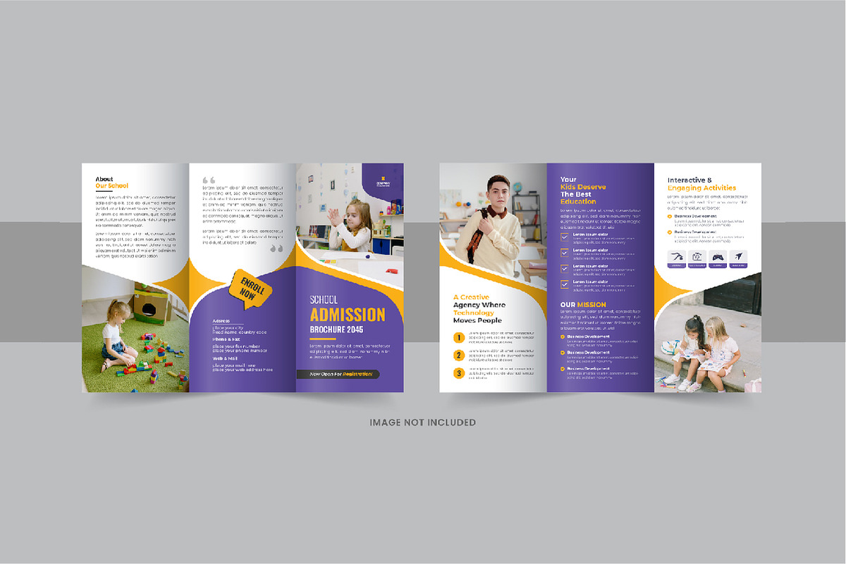 School admission trifold brochure, a Brochure Template by Pavel_design