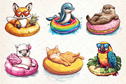 Summer Animals on Float Sublimation, an Illustration by Dream Creation (Thumbnail 5 of 6)