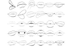 Lips Mouths Set 2 Procreate Brush