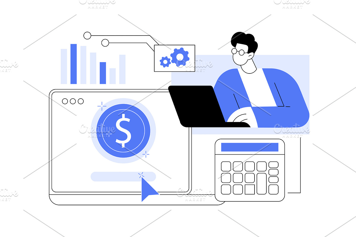 PPC campaign creation isolated, a Finance Illustration by Visual Generation