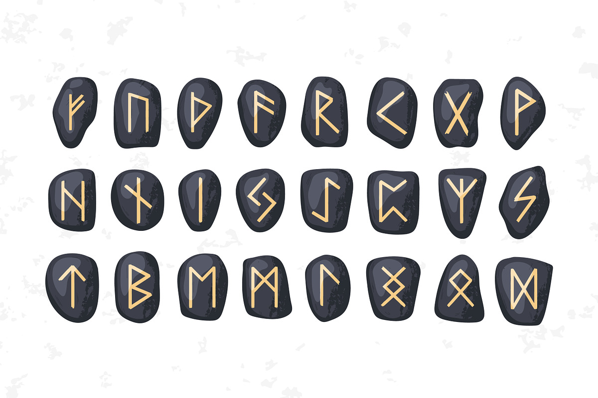 Elder Futhark runes alphabet, a Decorative Illustration by Good Studio