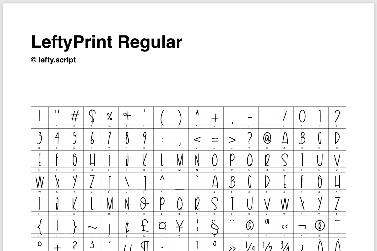 Lefty Print - Hand Lettered Font, a Sans Serif Font by lefty.script (Photo 3 of 3)