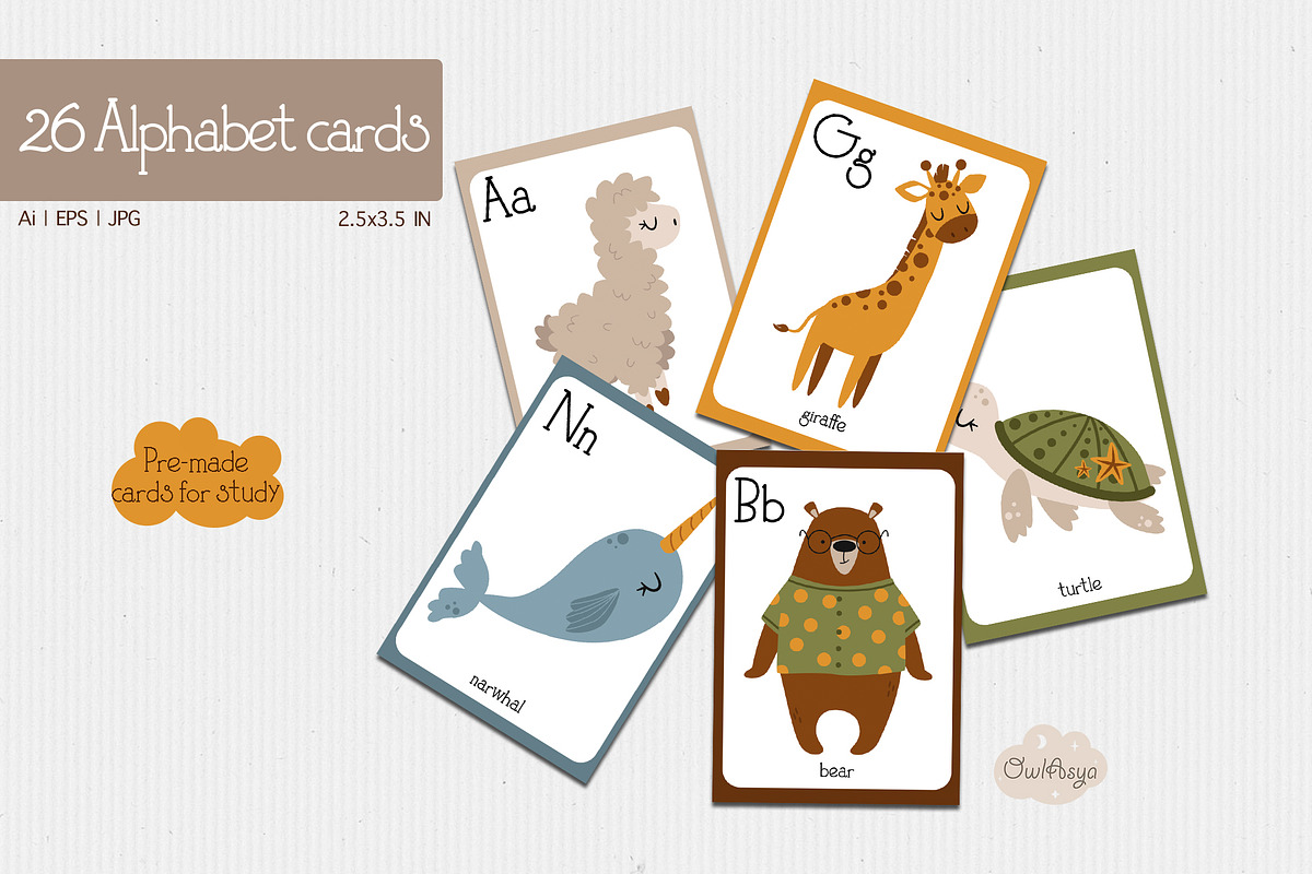 Animals alphabet collection, an Animal Illustration by owlasya (Photo 7 of 12)