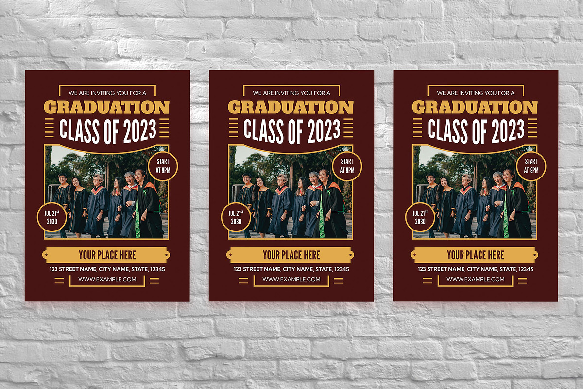 Graduation Invitation Flyer Set, a Flyer Template by Aiyari Graphic (Photo 3 of 3)