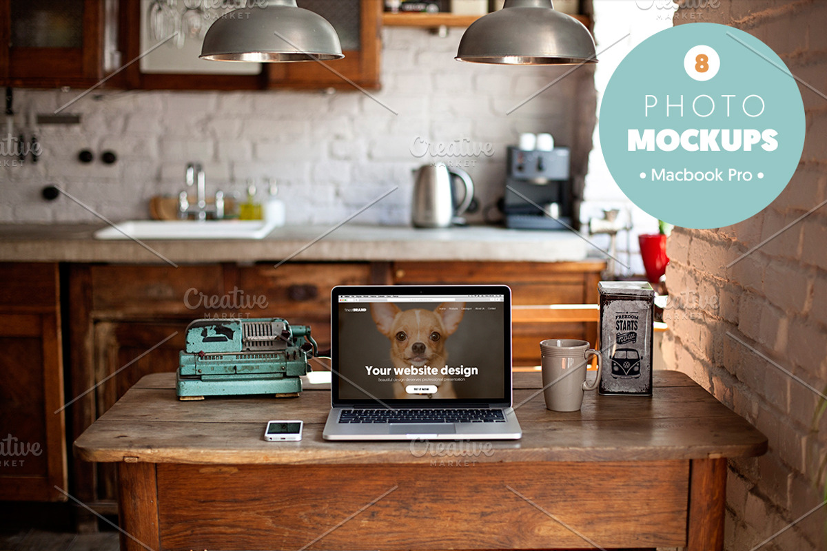 Macbook retro vol. 1 - 8 mockups, a Household Mockup by show it better (Photo 1 of 5)