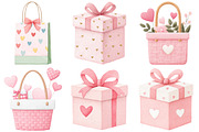 Watercolor Valentine Gift Clipart, an Illustration by Craft Nest (Thumbnail 9 of 10)