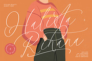 Halista Rihana Stylish Beauty Script, a Script Font by stylishtype.co (Thumbnail 1 of 20)