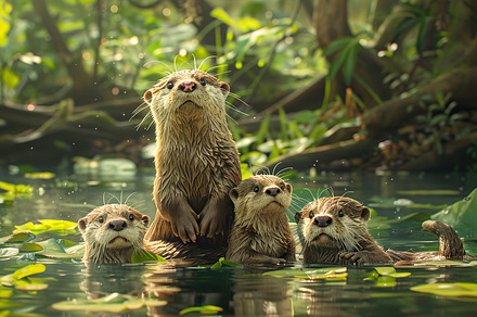 A group of golden langurs huddled to, an Animal Photo by LOGOCREATIVE