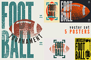 American Football grunge vector set., a Sport Illustration by PoPaShop (Thumbnail 1 of 6)