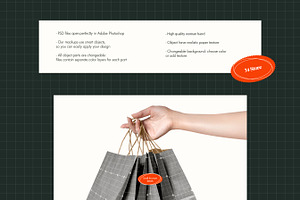 Three Paper Bag PSD Mockups Bundle