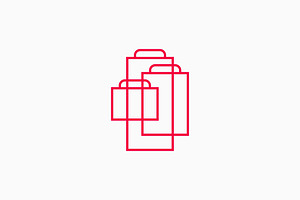 shop shopping bag three triple logo, a Branding & Logo Template by VASTARD STUDIO