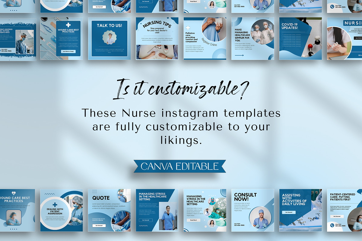 Nurse Instagram Canva Post Templates, a Social Media Template by Snapybiz (Photo 9 of 10)