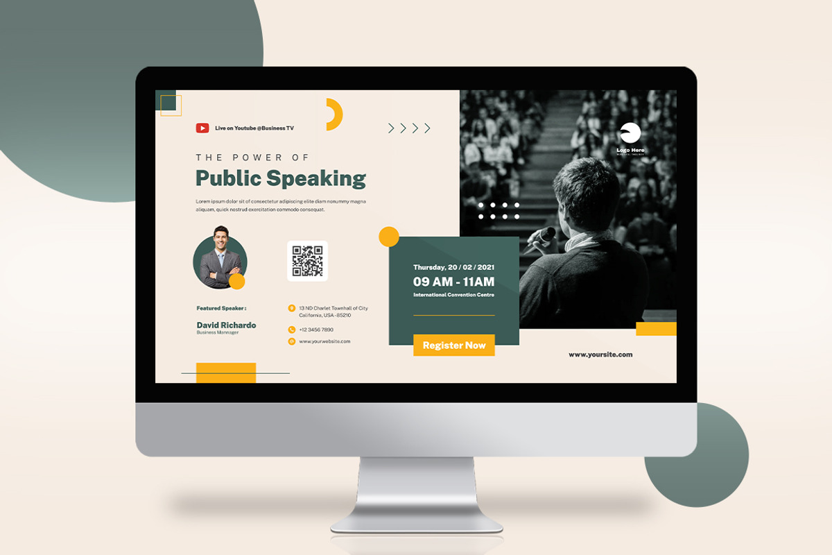 Public Speaking Digital Poster, a Templates & Theme by Rahardi Creative