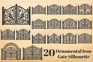 Ornamental Iron Gate Silhouette