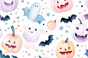 Cute Halloween Seamless Papers, an Illustration by Mashimara (Thumbnail 4 of 6)