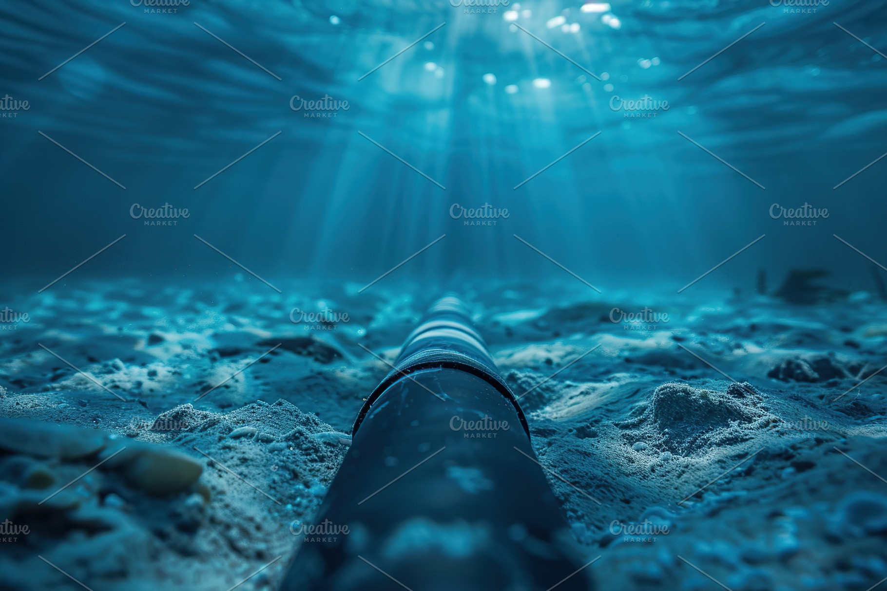 Optical fiber cable on the ocean floor, a Technology Photo by AlyaAnd