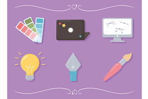 graphic designer set, an Object Illustration by studiogstock