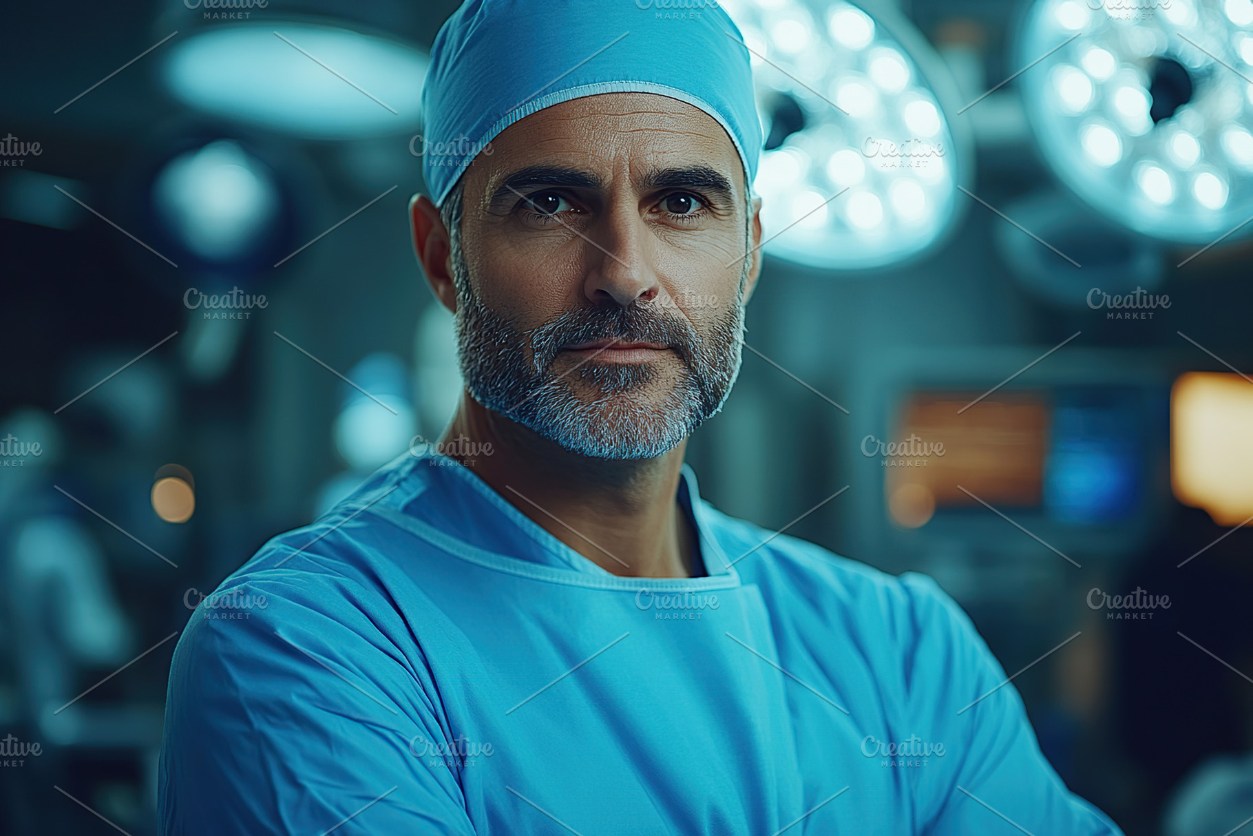 Male surgeon in medicine uniform in modern hospital operating ro, a Health & Medical Photo by AlyaAnd