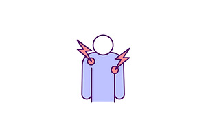 Throbbing Pain In Chest Color Icon