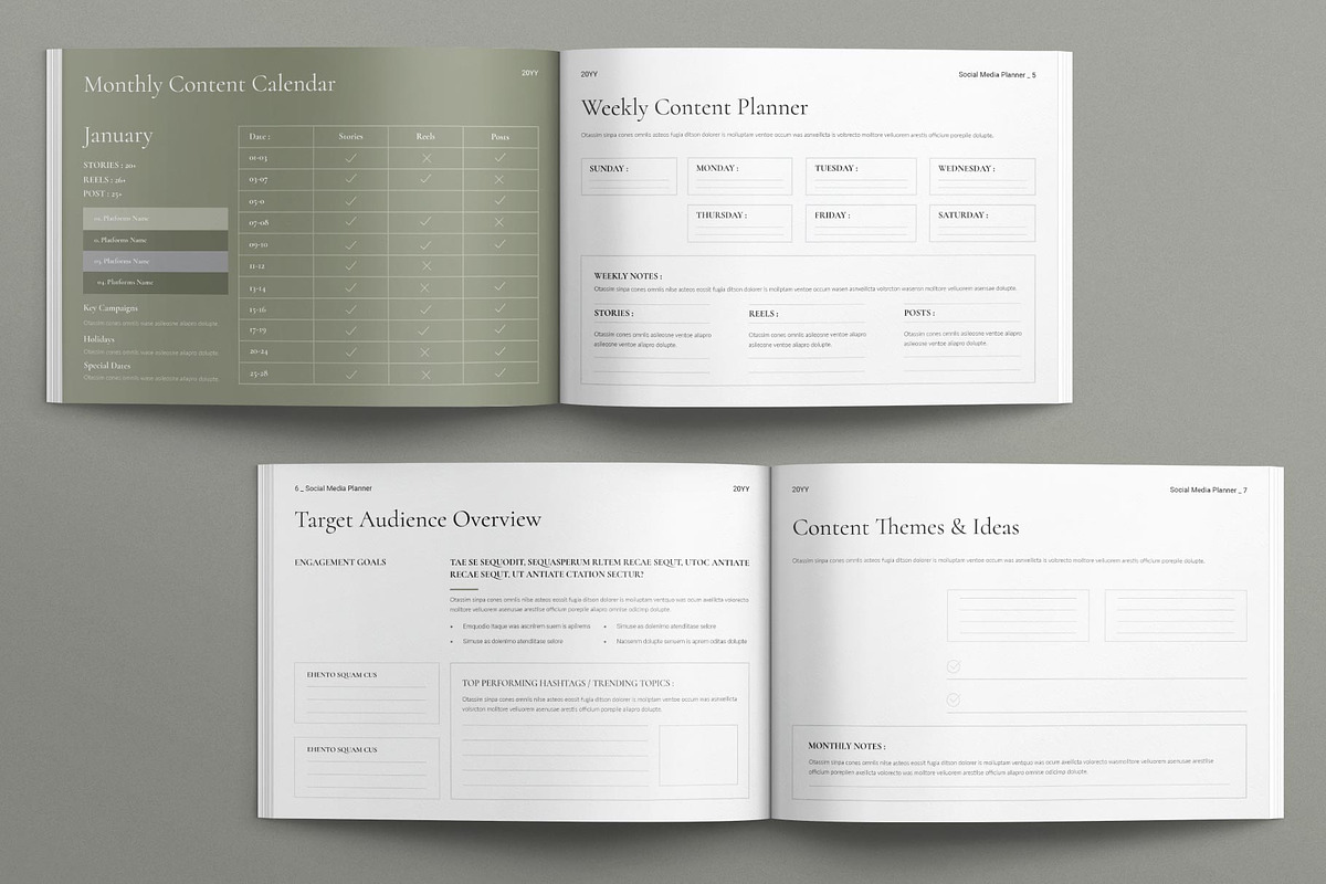 Social Media Planner Landscape, a Magazine Template by E-Type (Photo 3 of 7)