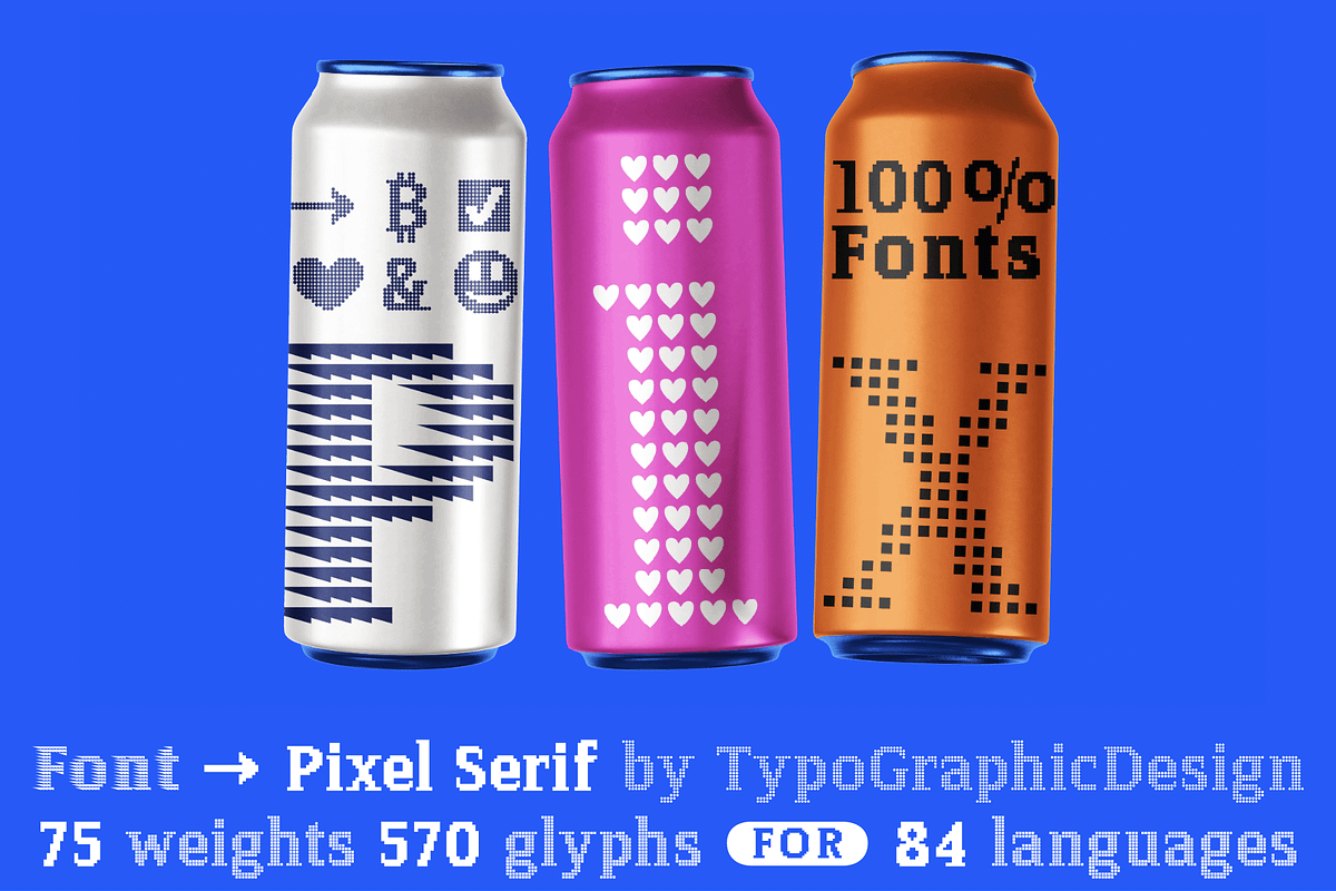 FONT Pixel Serif FLEXIBLE System Typ, a Serif Font by Typo Graphic Design (Photo 2 of 7)
