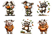 Whimsical easter animals clipart, an Illustration by SinaCreation (Thumbnail 5 of 11)