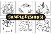 Bold Easy Food and Snacks Coloring, a Food Illustration by Craftsbeefy (Thumbnail 3 of 4)