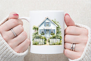 Summer Seaside Cottage Clipart, an Illustration by Sublimation Artist (Thumbnail 5 of 6)