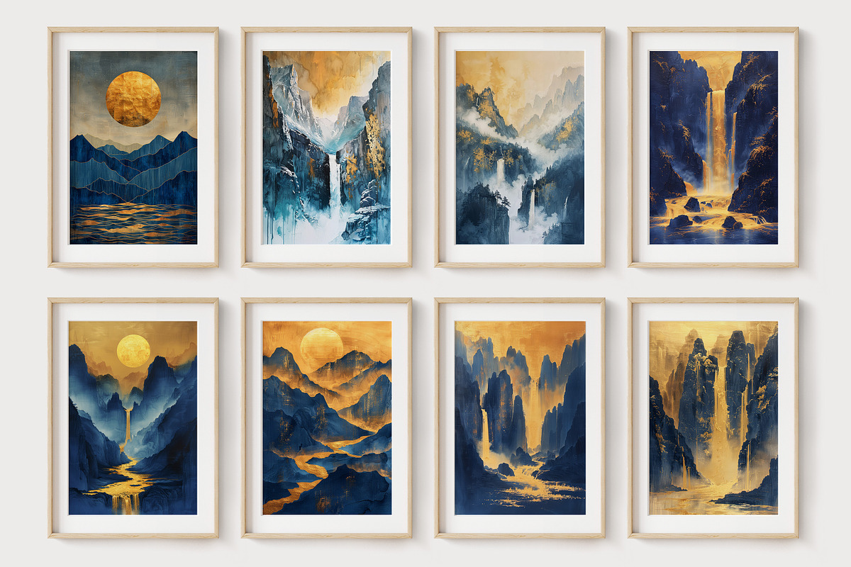 Abstract golden landscape painting, a Decorative Illustration by DamonYang's shop (Photo 2 of 8)
