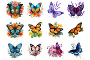 Watercolor Floral Butterfly Clipart, an Illustration by DreamArtGraphic (Thumbnail 4 of 4)