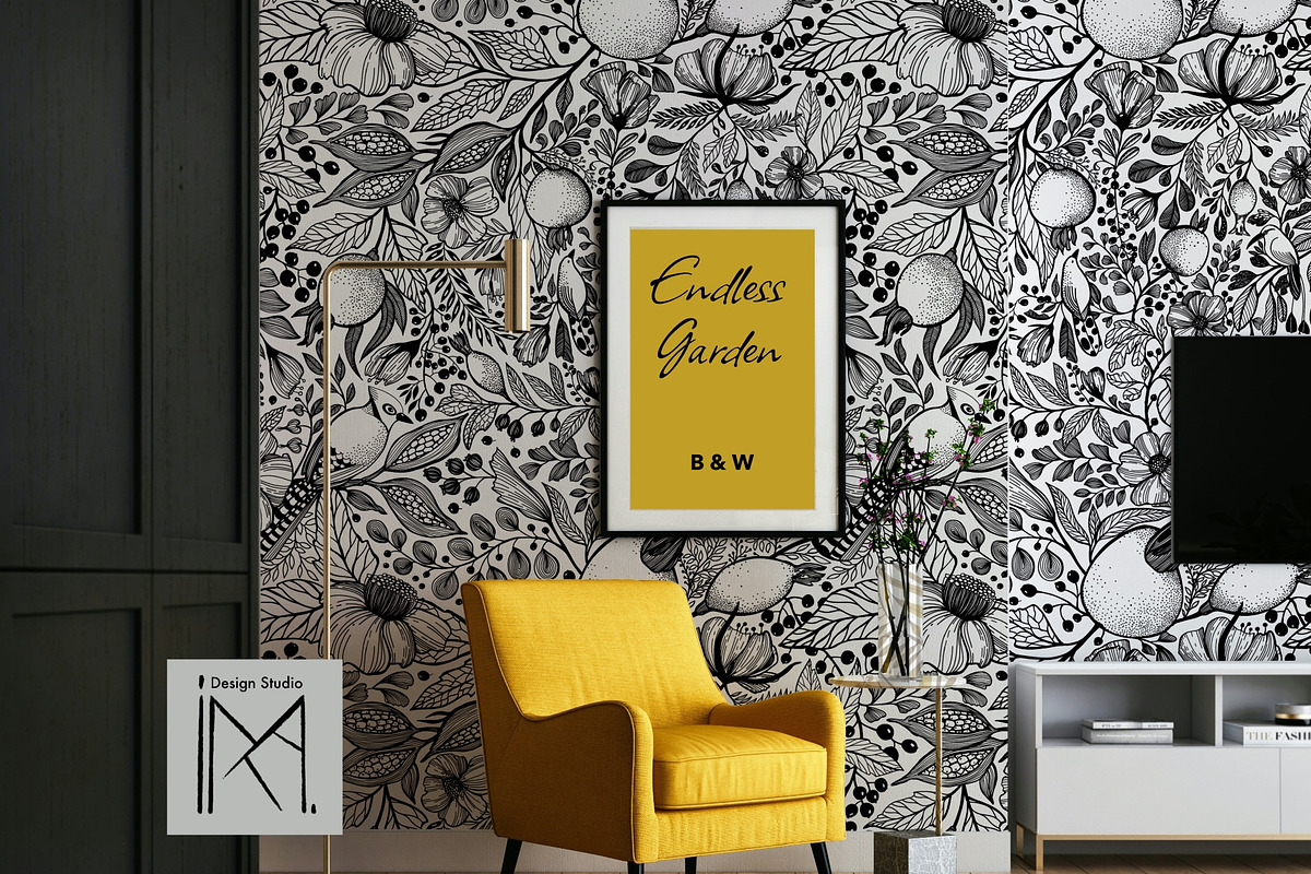 Endless Garden. Black&White pattern, a Pattern Graphic by Marta & Livonka (Photo 9 of 9)