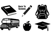 Back To School Silhouette Bundle, an Illustration by Designer_Momina (Thumbnail 3 of 51)