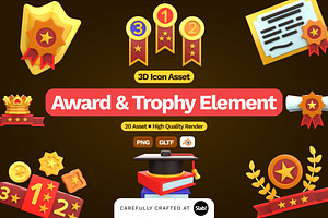 3D Award & Trophy Element, an Object 3D Model by SLAB! Design