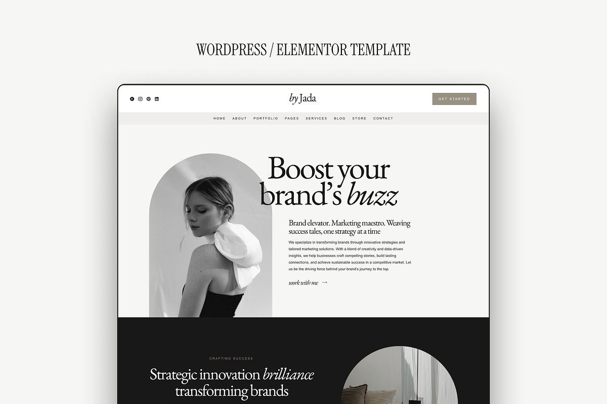 Jada Wordpress Theme, a WordPress Template by The Cherie Studio (Photo 1 of 7)