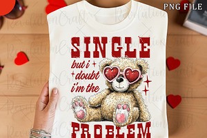 Funny Valentine's Day Teddy Bear PNG, an Illustration by OK Design