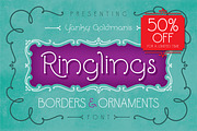Ringlings Borders & Ornaments, a Sans Serif Font by Yanky Goldman (Thumbnail 1 of 6)