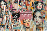 Mixed Media Girl, Lace Journal Pages, a Person Illustration by Digital Art Mahdiseño (Thumbnail 1 of 10)