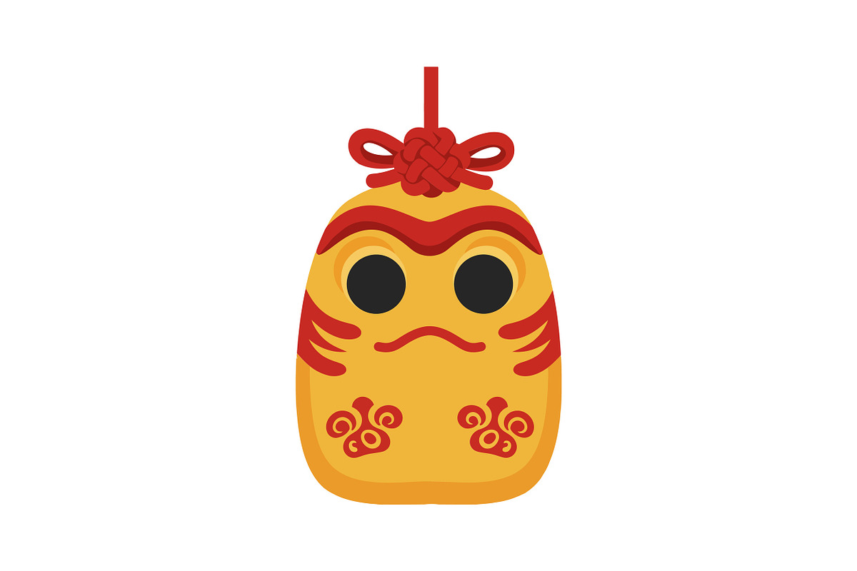 Traditional Japanese daruma doll in, an Illustration by designvectx