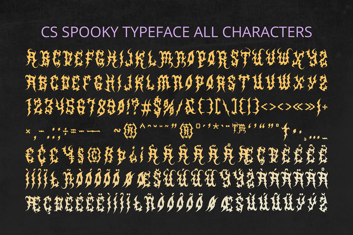 CS Spooky – Black Metal Font, a Blackletter Font by Craft Supply Co. (Photo 8 of 8)