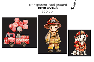 Firefighter Clipart, Transparent PNG