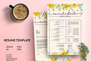 Floral CV / Resume Template /N, a Resume Template by Showy68 Template (Thumbnail 1 of 5)