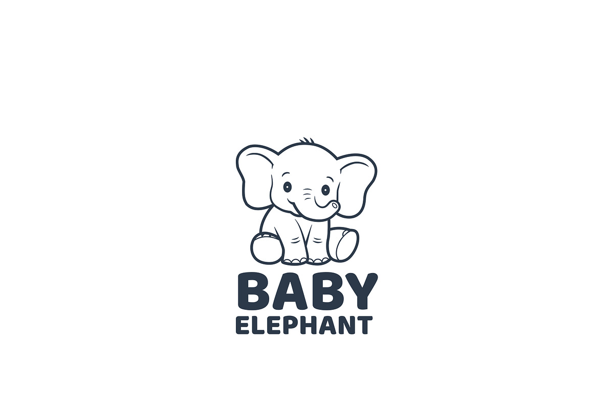 Adorable Baby Elephant Logo, a Branding & Logo Template by HueNestify