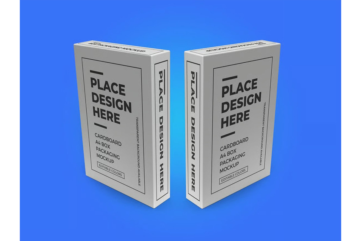 A4 Paper Box Packaging Mockup, a Packaging Mockup by DesignRushMarket (Photo 2 of 11)