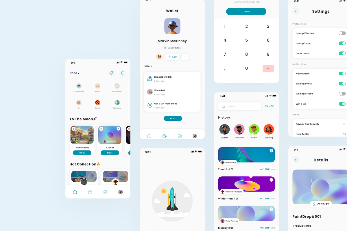 Noce - Nft App, an UI Kit Template by Agensip Design Agency (Photo 6 of 10)
