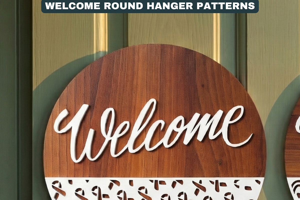 Round Door Hanger Welcome Sign Desig, a Graphic by AtacanDigital (Photo 2 of 12)
