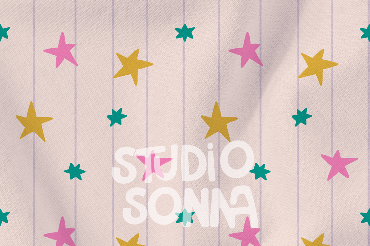 December Stars Cream, a Pattern Graphic by StudioSonna (Photo 2 of 3)